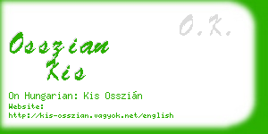 osszian kis business card